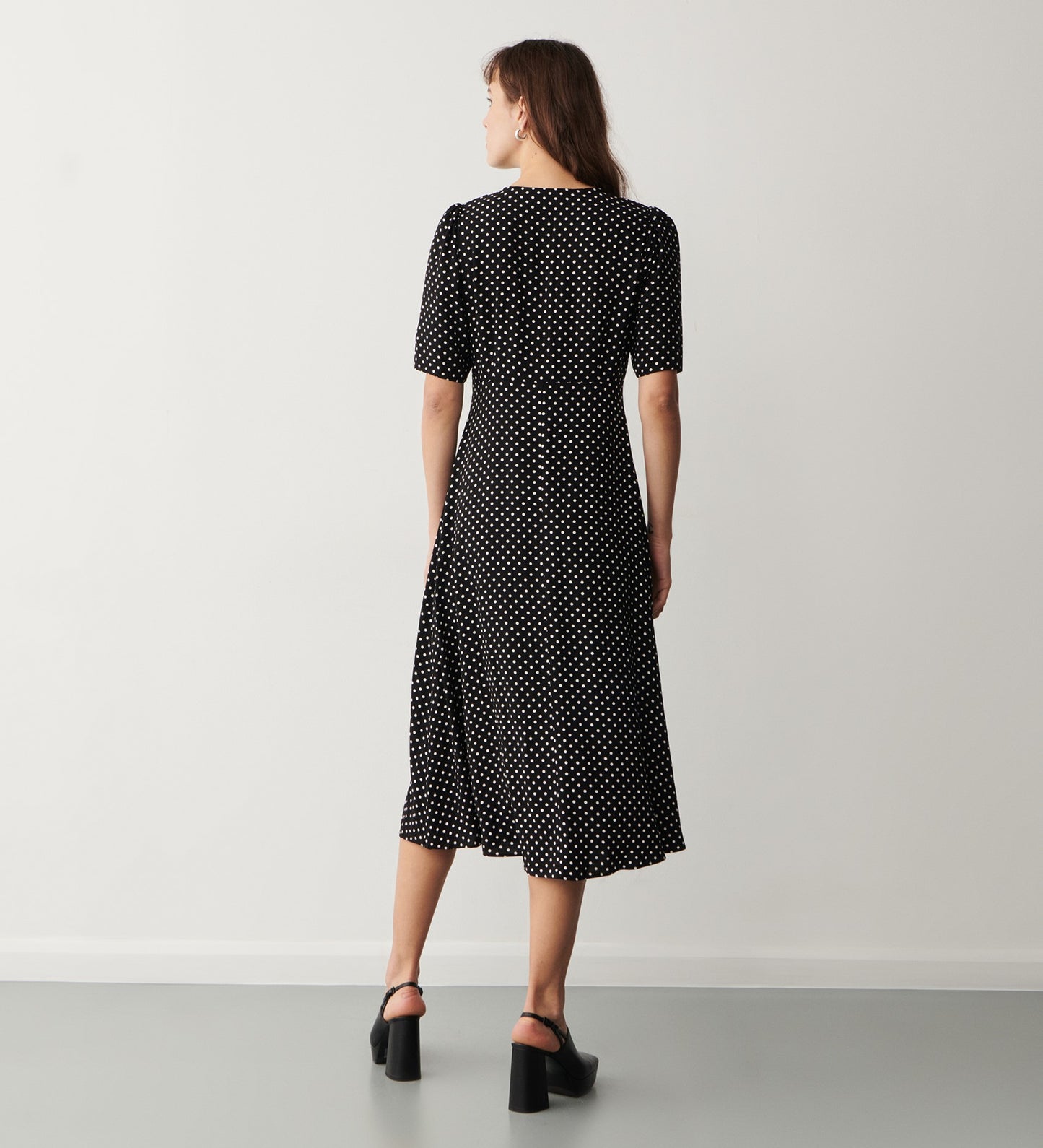 Camilla Black Spot Midi Dress