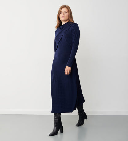 Zoey Navy Jersey Midi Dress