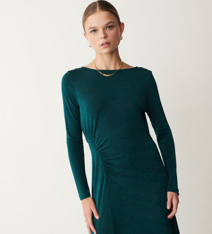 Nyra Green Jersey Midi Dress