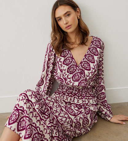 Suzie Pink Lattice Midi Dress