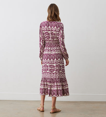 Suzie Pink Lattice Midi Dress