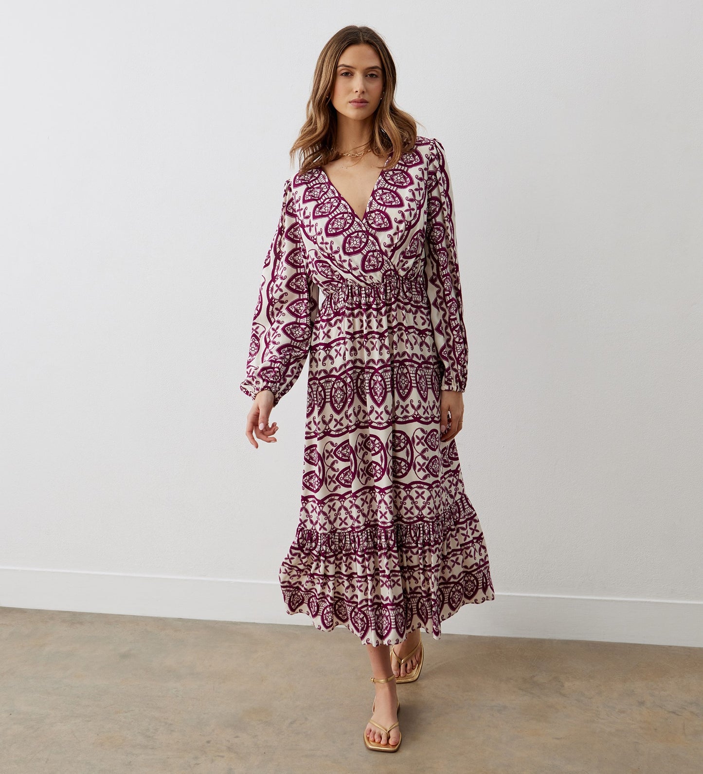 Suzie Pink Lattice Midi Dress