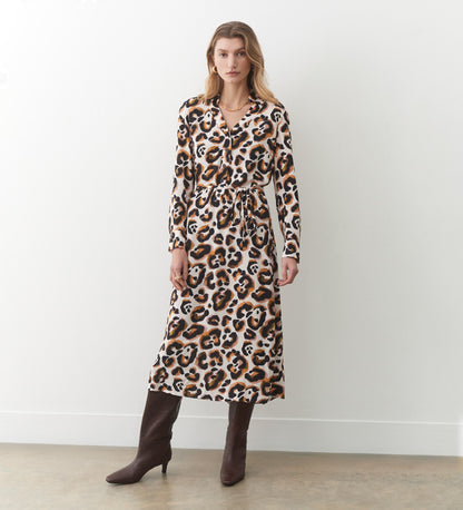 Isla Leopard Print Midi Dress