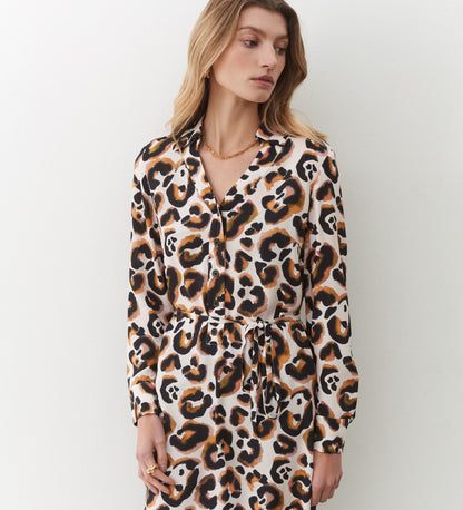 Isla Leopard Print Midi Dress