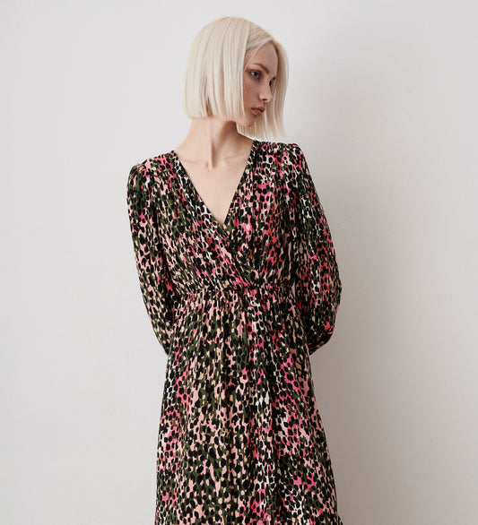 Suzie Pink Leopard Midi Dress