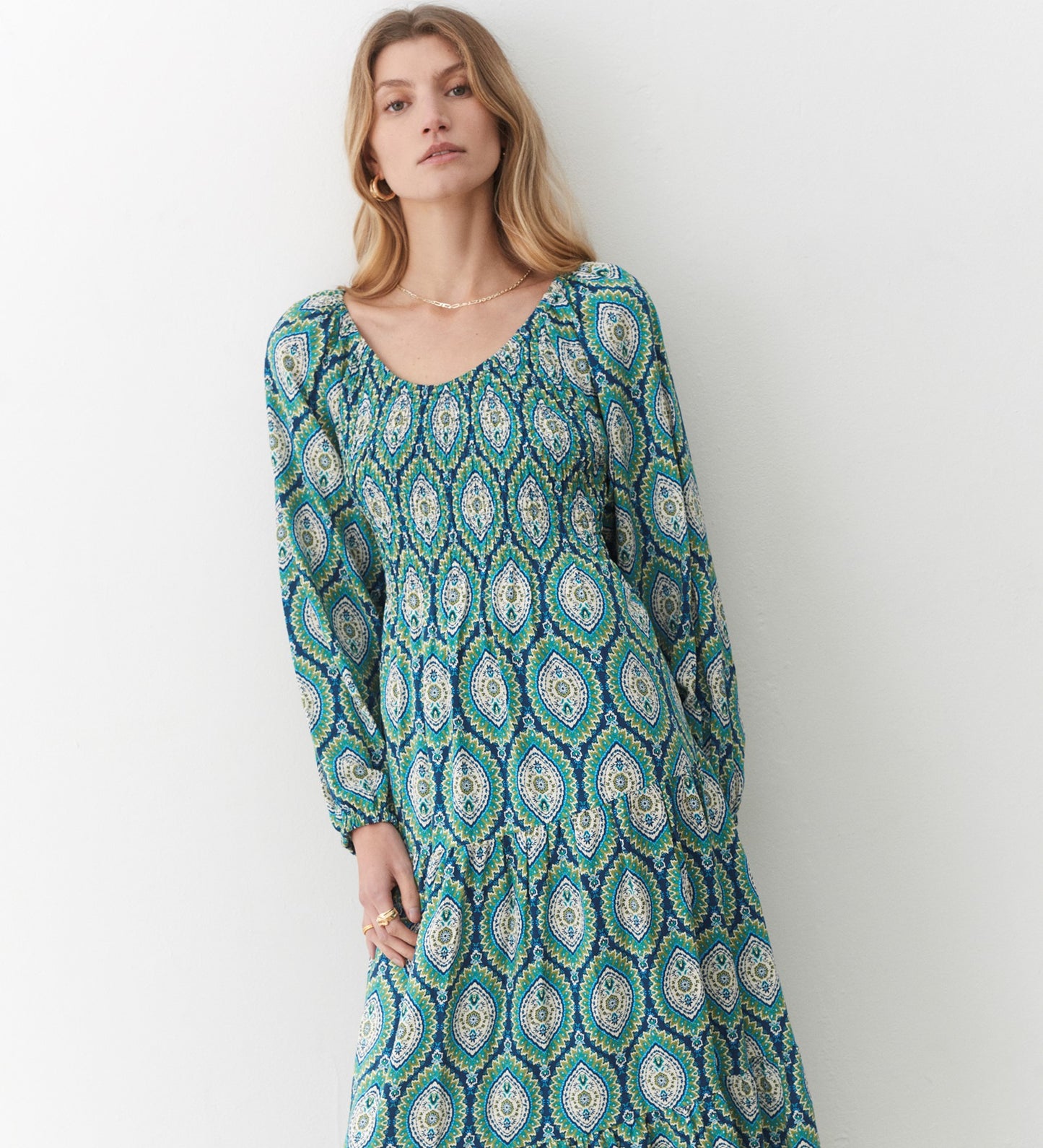 Tilly Green Paisley Midi Dress