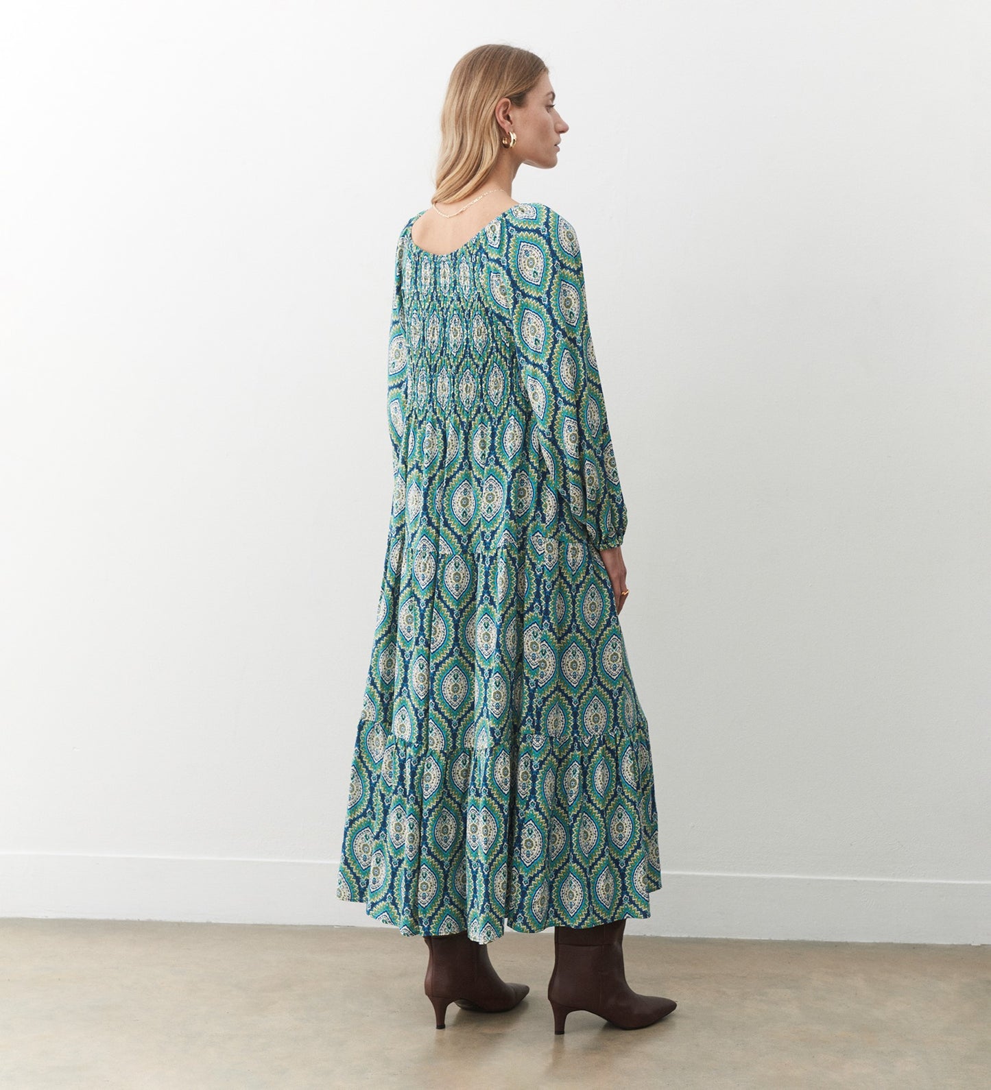 Tilly Green Paisley Midi Dress