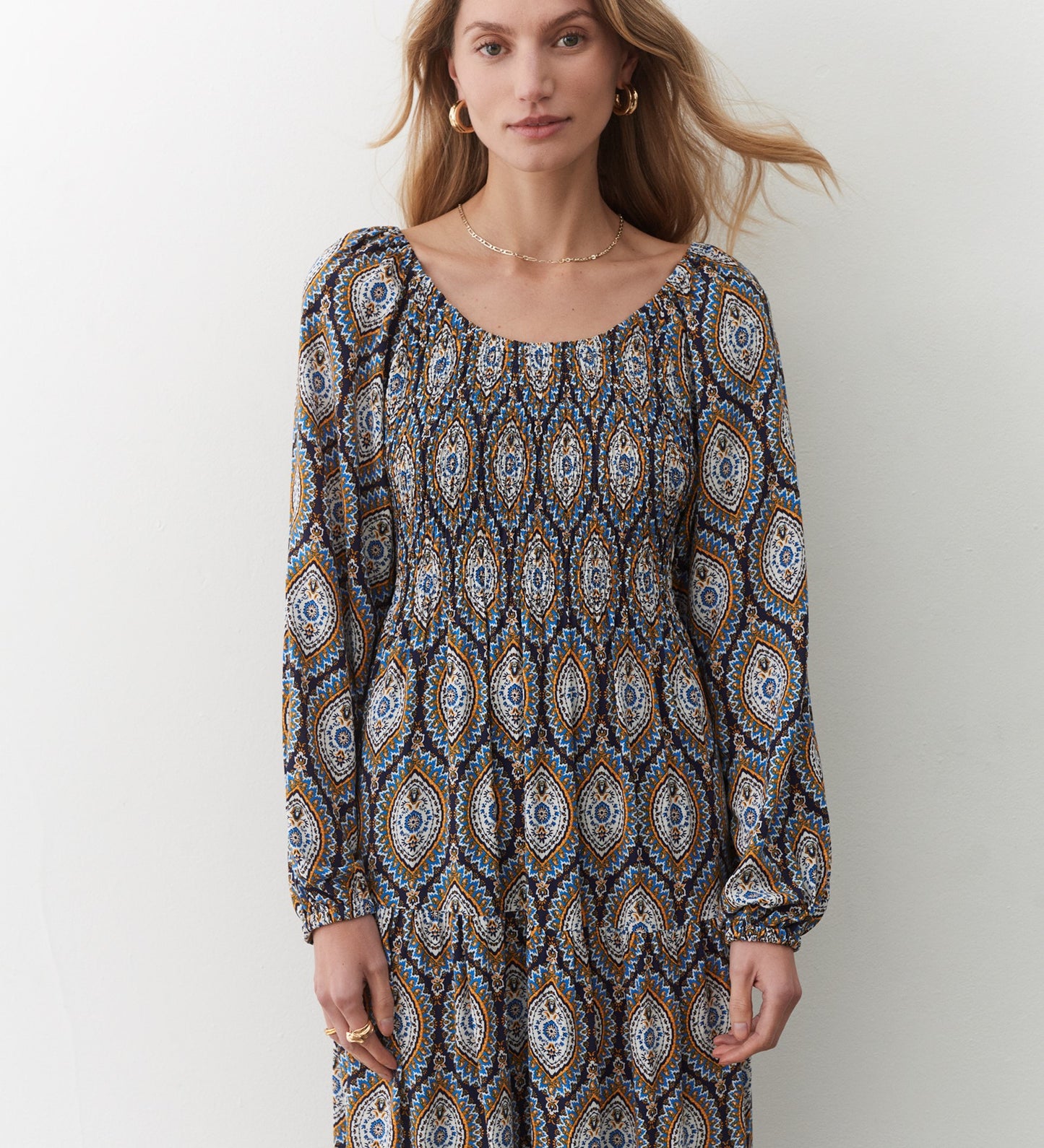 Tilly Blue Paisley Midi Dress