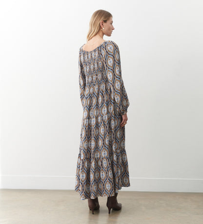 Tilly Blue Paisley Midi Dress