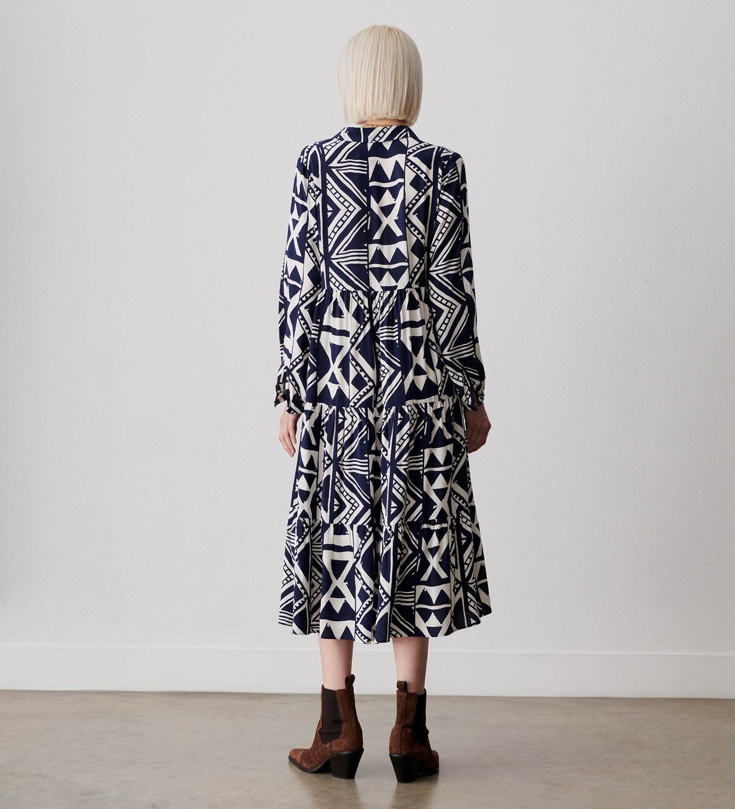 Kalia Blue Aztec Midi Dress