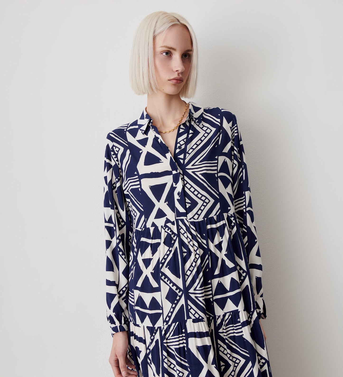 Kalia Blue Aztec Midi Dress