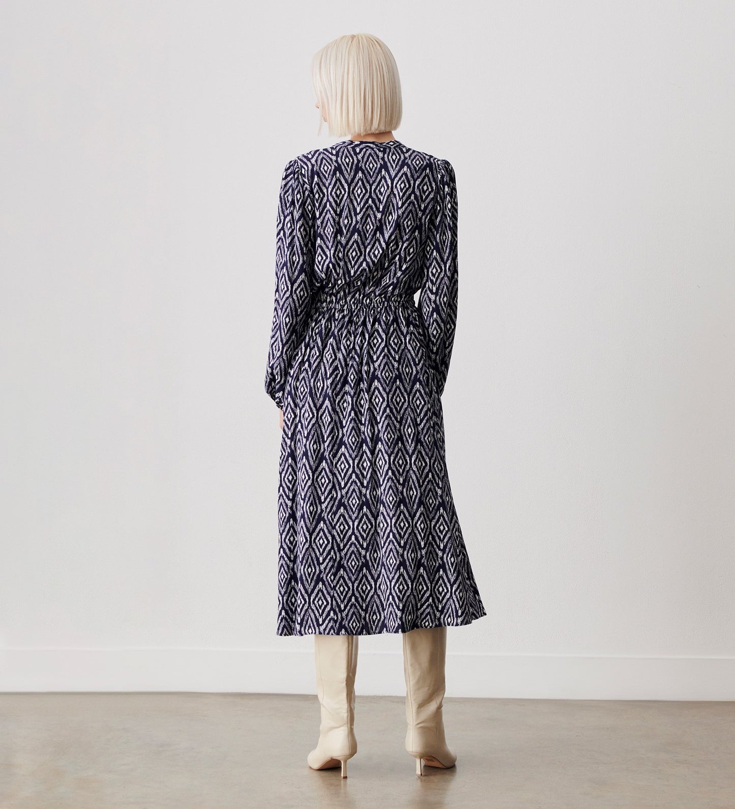 Amy Blue Ikat Midi Dress