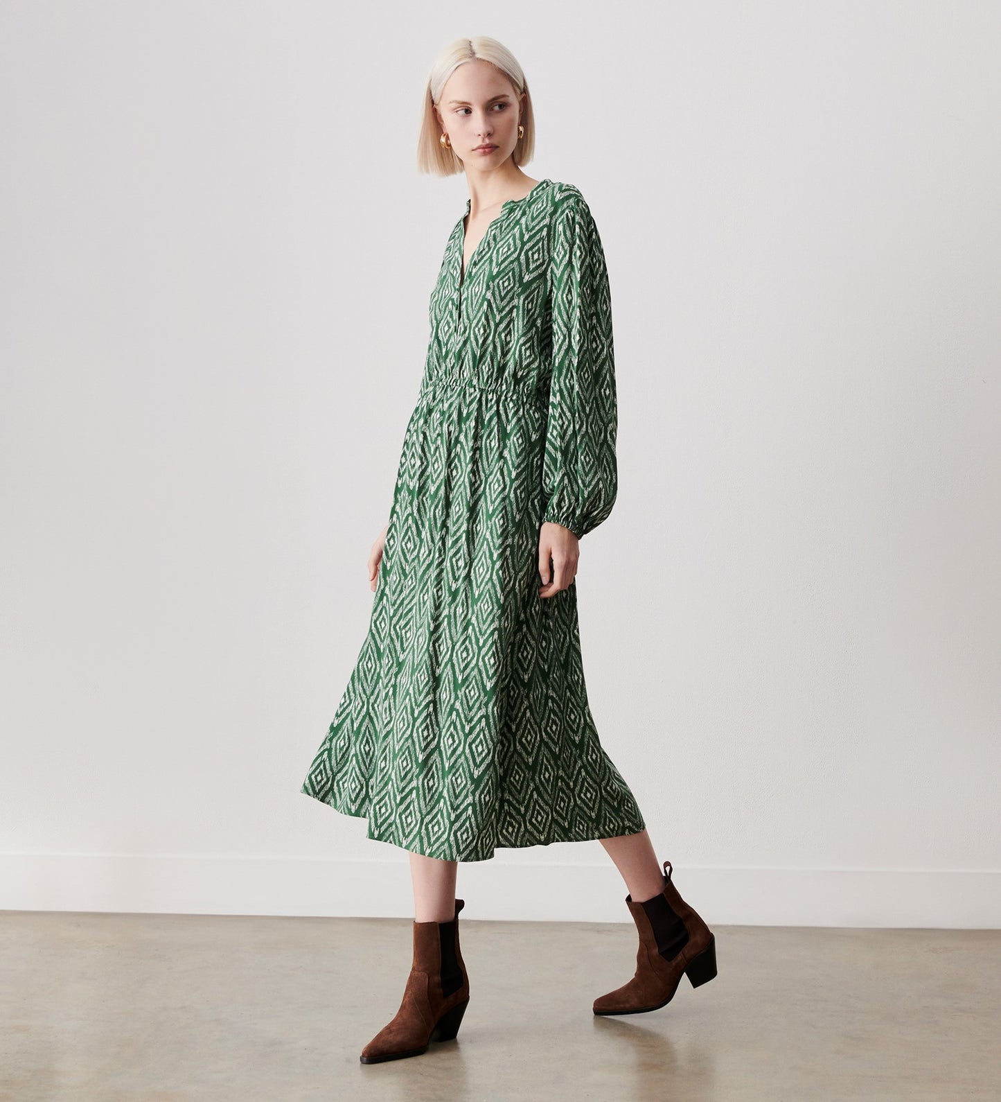 Amy Green Ikat Midi Dress