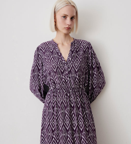 Amy Purple Ikat Midi Dress