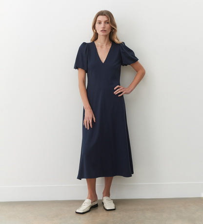 Sophie Navy Ponte Jersey Midi Dress