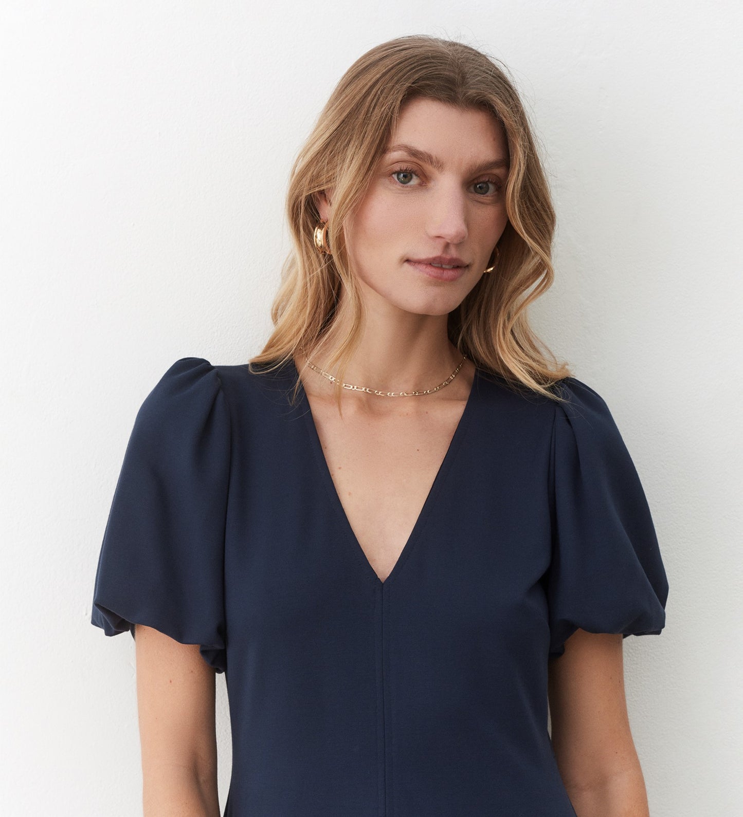 Sophie Navy Ponte Jersey Midi Dress