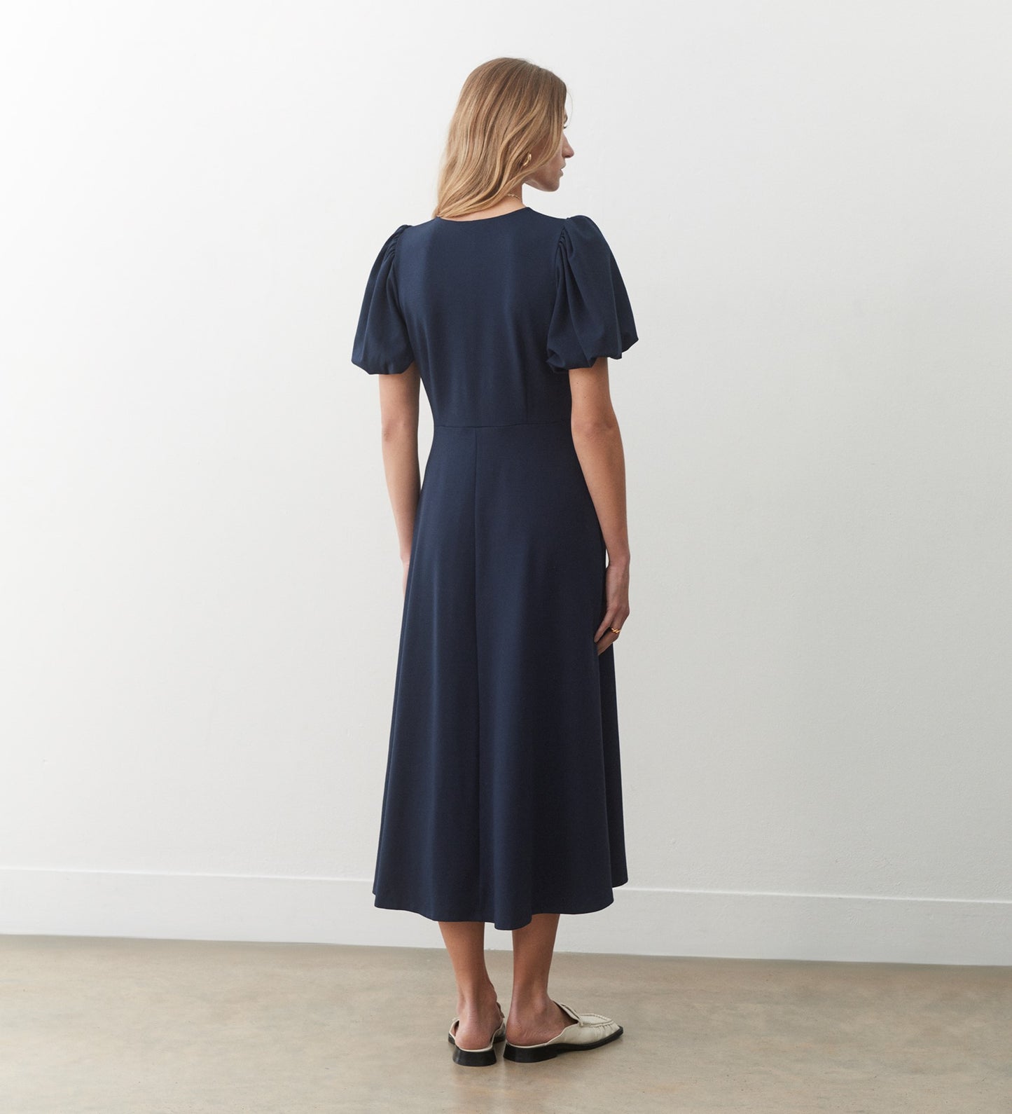 Sophie Navy Ponte Jersey Midi Dress