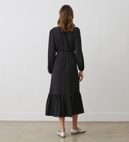 Suzie Black Spot Midi Dress