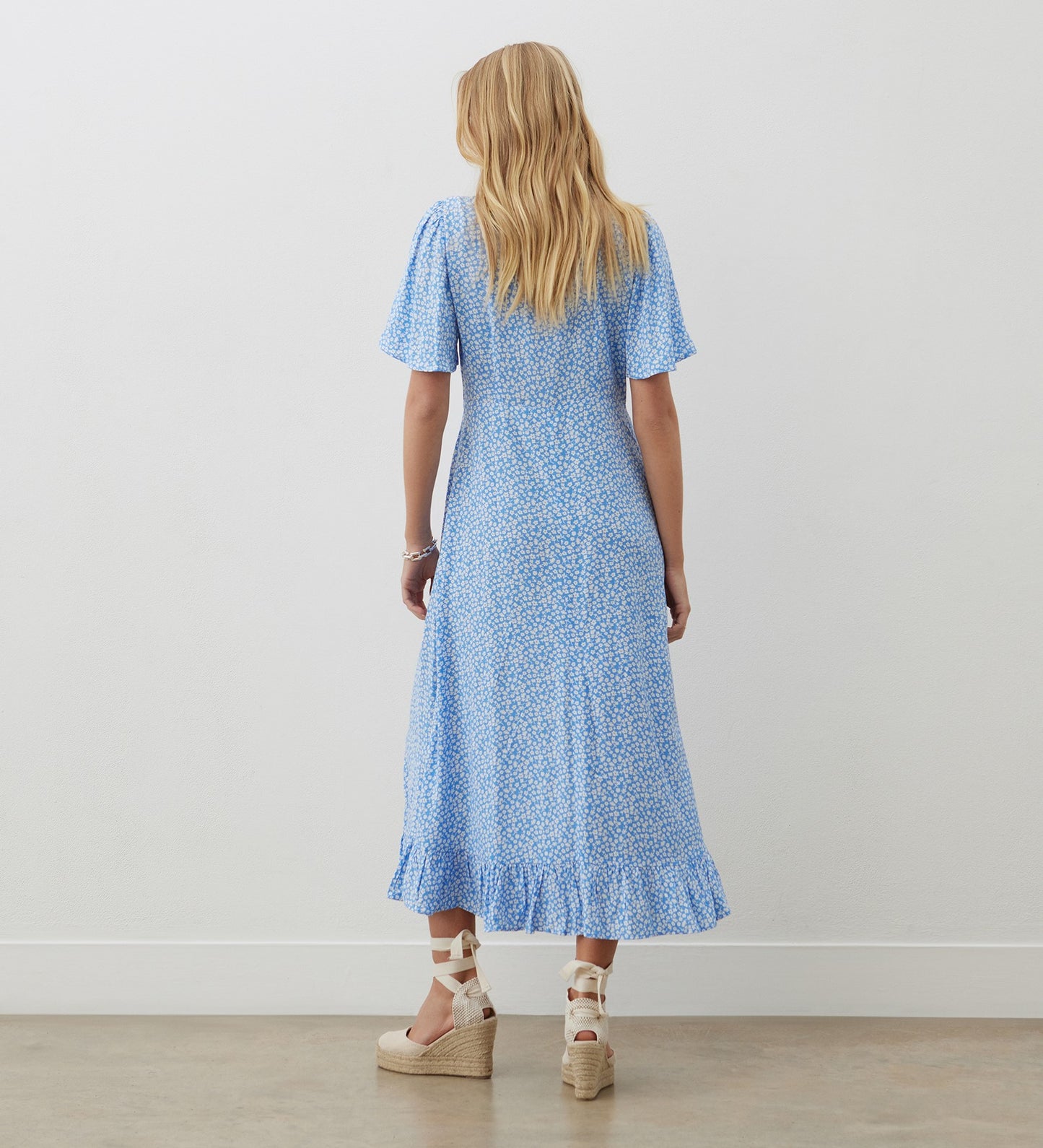 Isabella Blue Ditsy Midi Dress