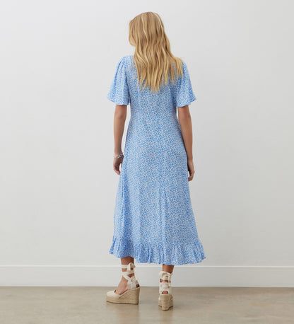 Isabella Blue Ditsy Midi Dress