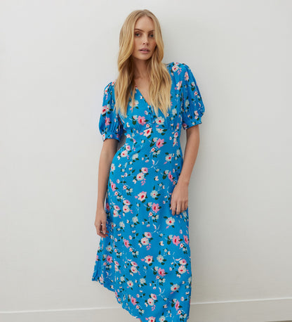 Colette Blue Floral Midi Dress