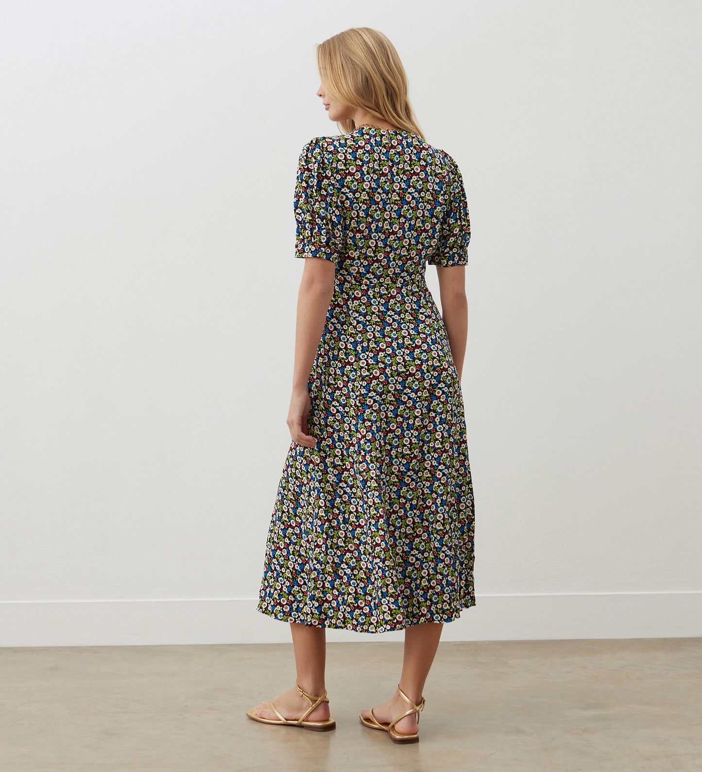 Colette Black Floral Midi Dress