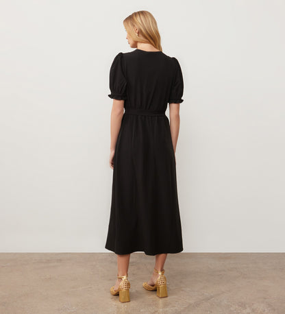 Everleigh Black Crepe Midi Dress