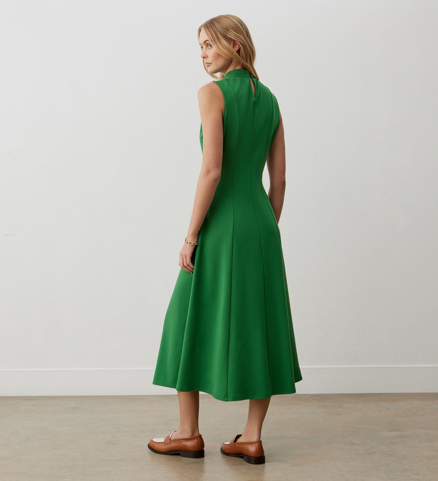 Pia Green Ponte Jersey Midi Dress