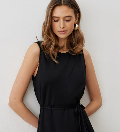 Janette Black Ponte Jersey Midi Dress