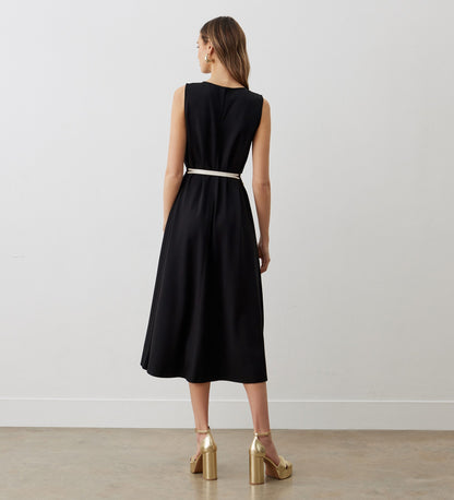 Janette Black Ponte Jersey Midi Dress