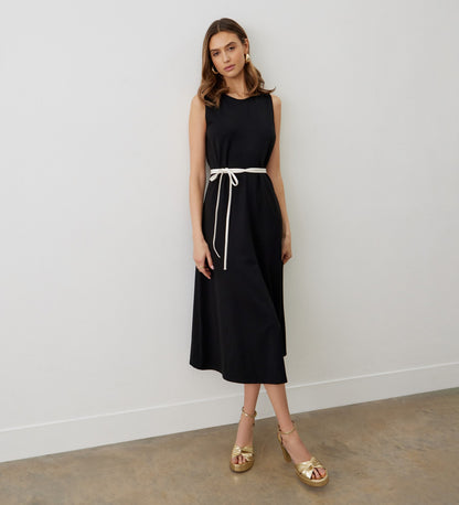 Janette Black Ponte Jersey Midi Dress