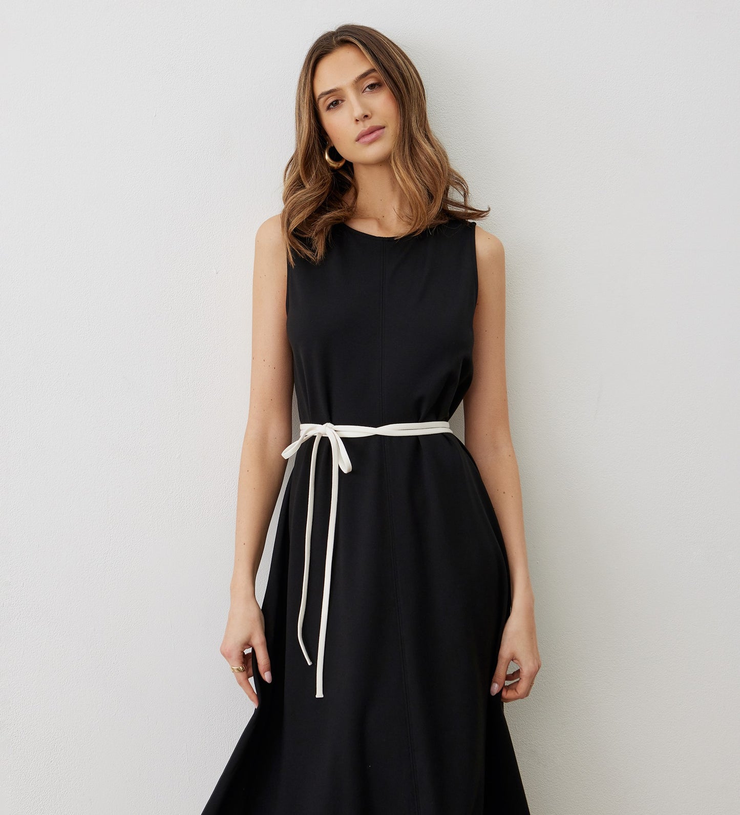 Janette Black Ponte Jersey Midi Dress