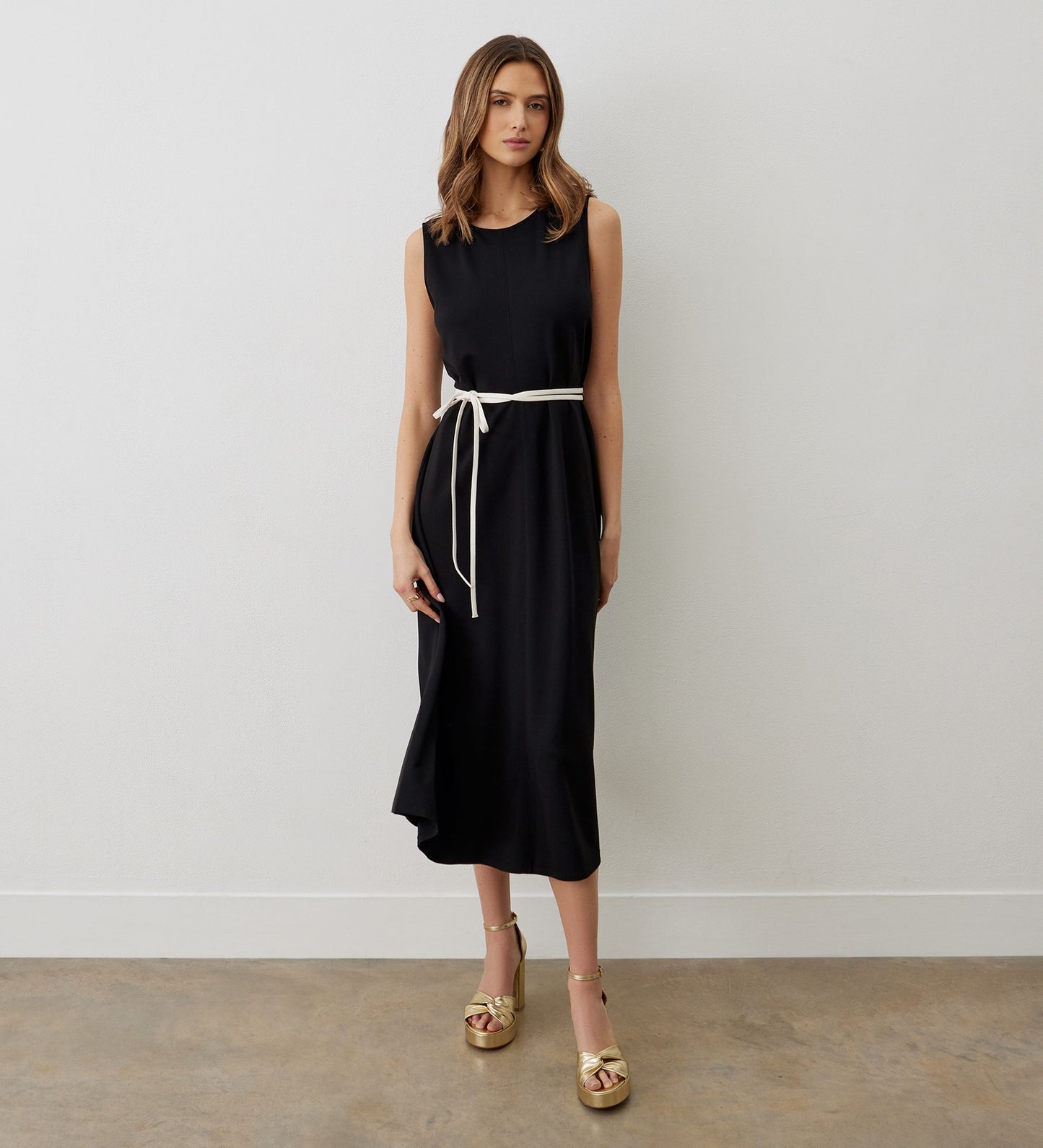 Janette Black Ponte Jersey Midi Dress