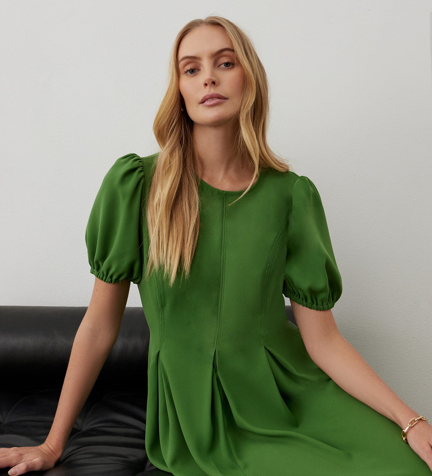 Jessica Green Satin Back Crepe Midi Dress