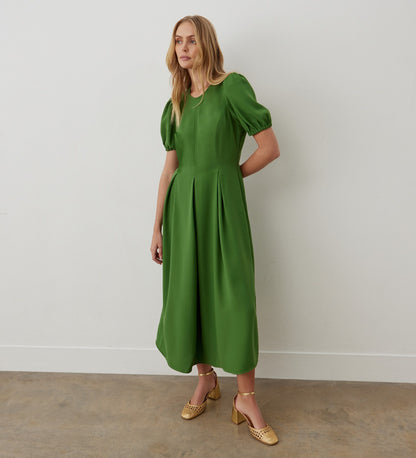 Jessica Green Satin Back Crepe Midi Dress