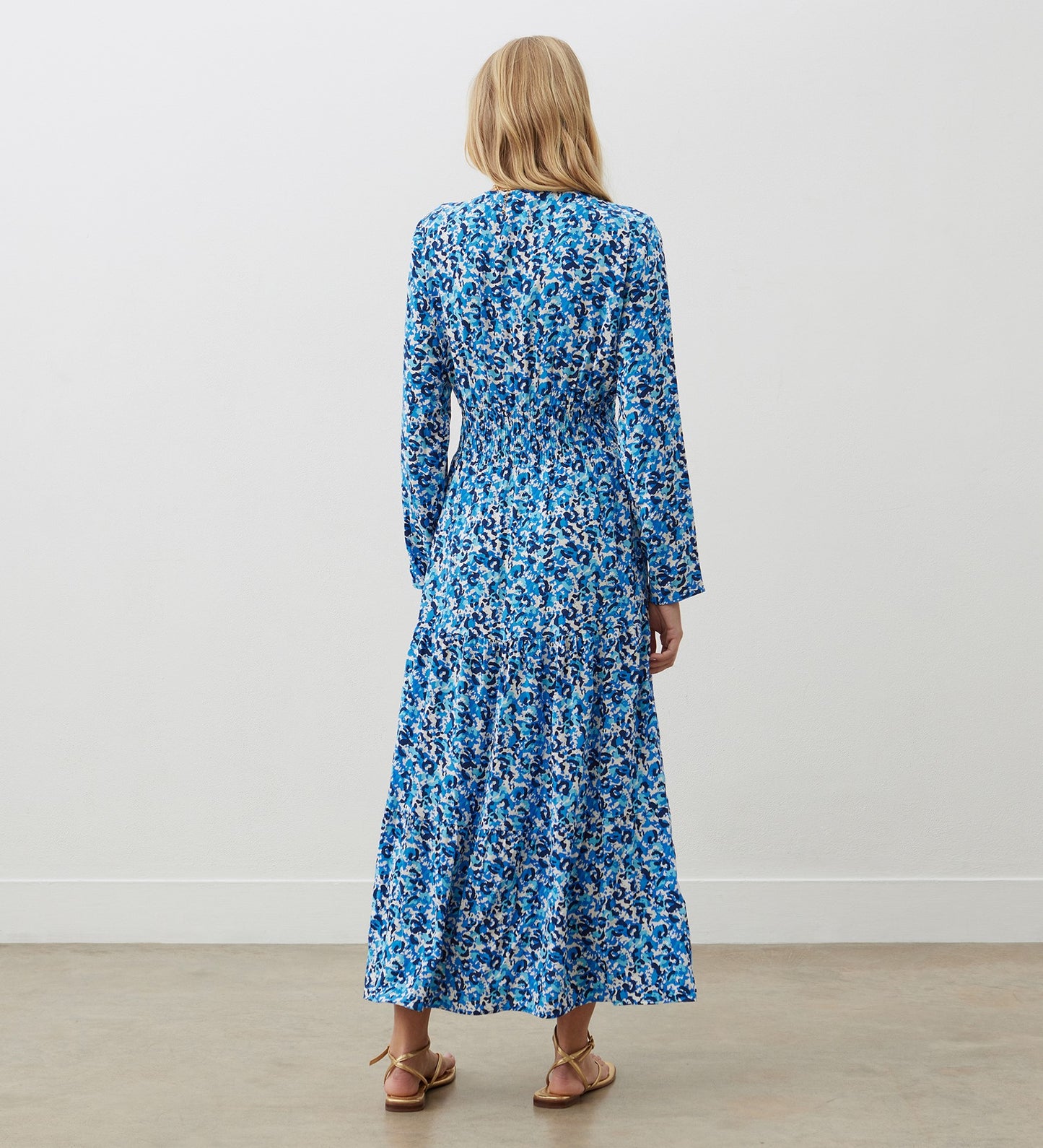 Elia Blue Animal Print Midi Dress