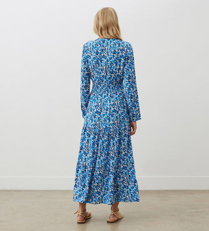 Elia Blue Animal Print Midi Dress