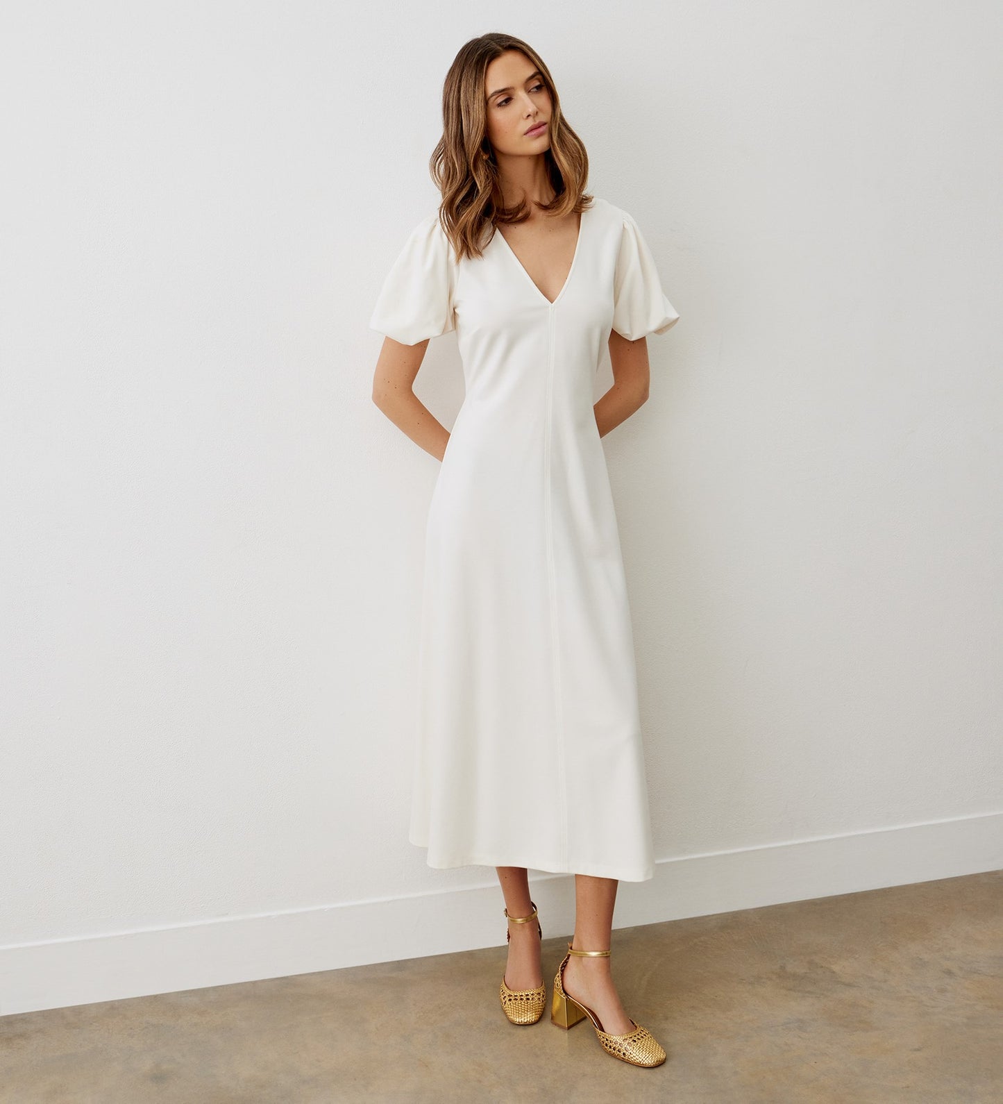 Sophie Ivory Ponte Jersey Dress