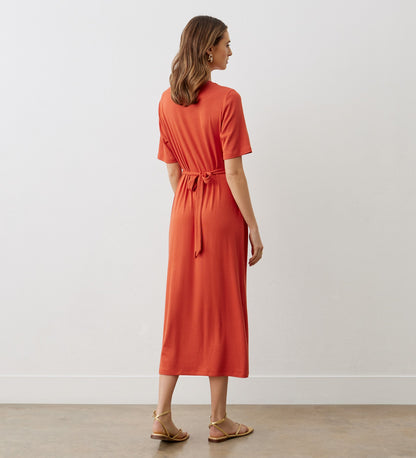 Bailee Burnt Orange Jersey Midi Dress