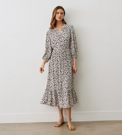 Rosie Ivory Tile Midi Dress