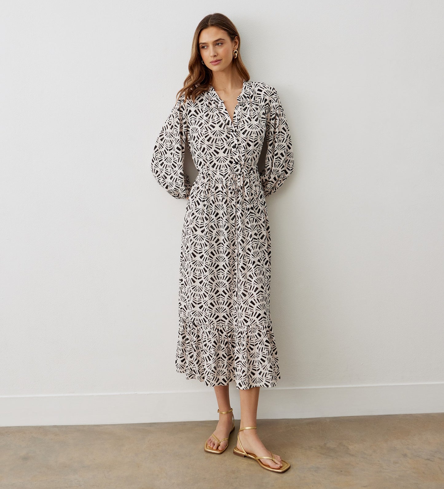 Rosie Ivory Tile Midi Dress