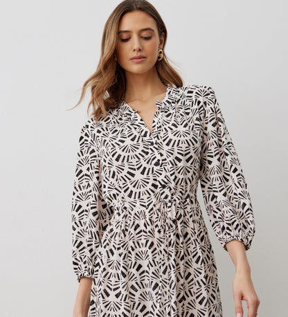 Rosie Ivory Tile Midi Dress