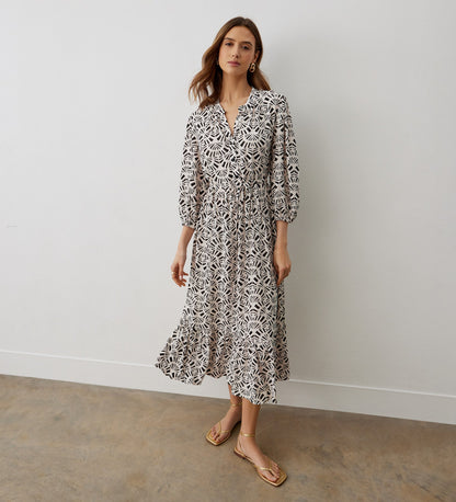 Rosie Ivory Tile Midi Dress