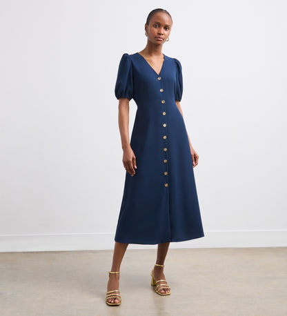 Kimberley Navy Crepe Midi Dress