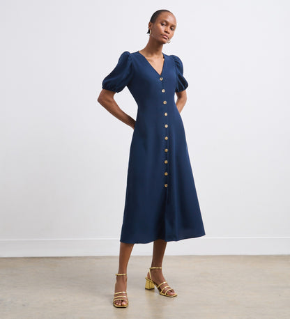 Kimberley Navy Crepe Midi Dress