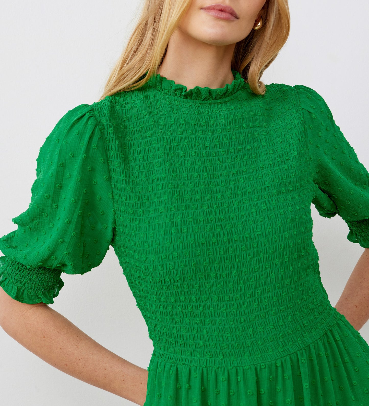 Amelia Green Georgette Midi Dress