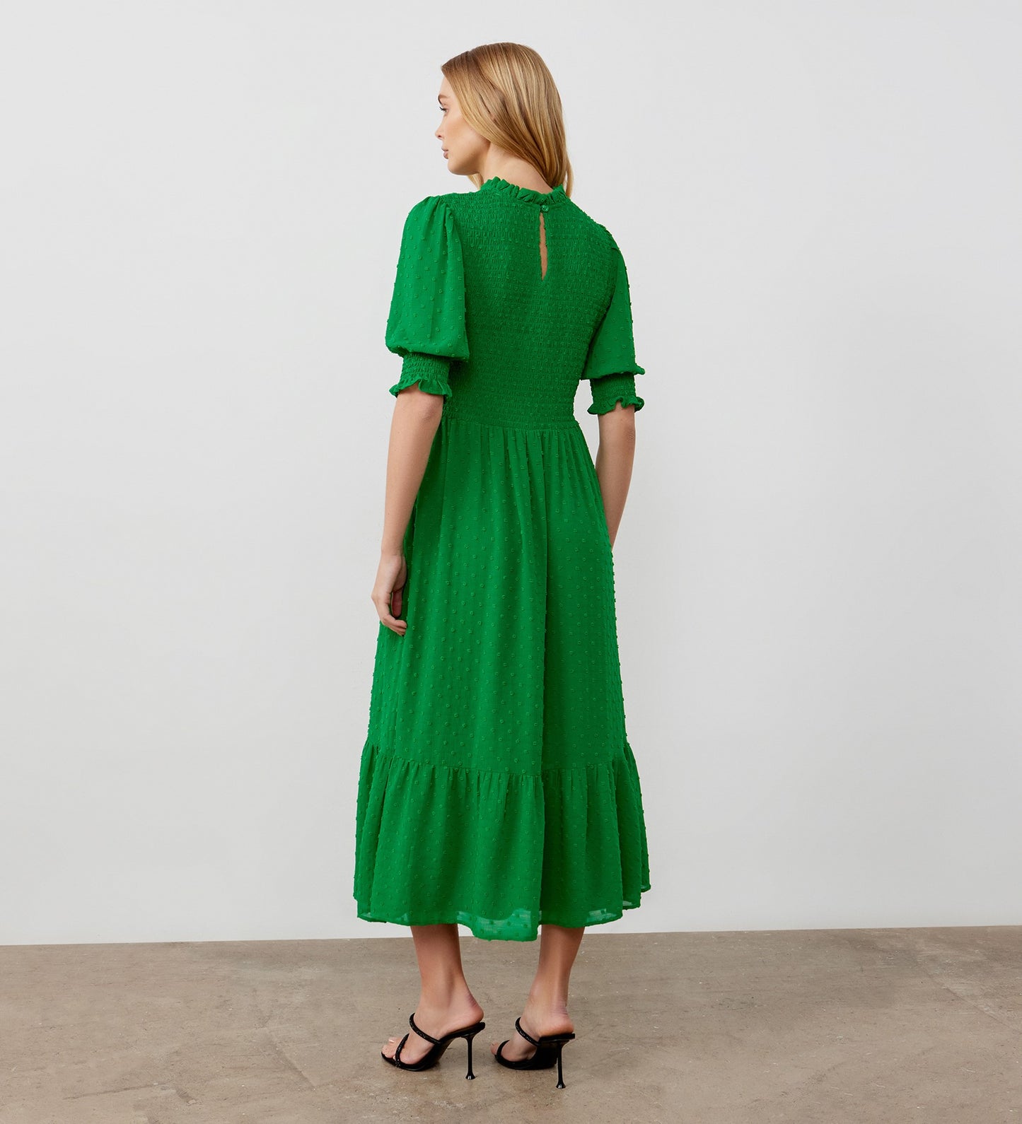 Amelia Green Georgette Midi Dress