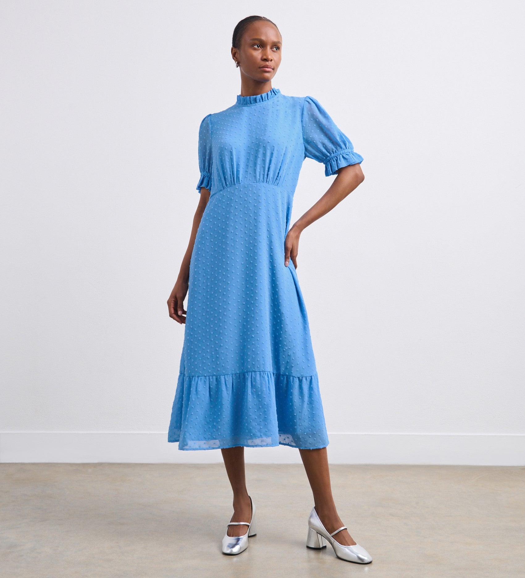 Cornflower blue midi dress best sale