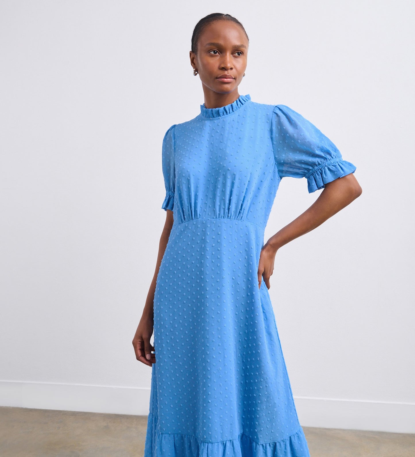 Camille Cornflower Blue Midi Dress