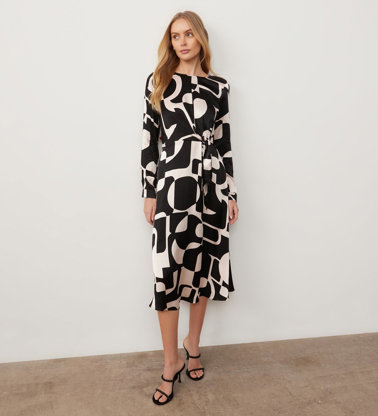 Annie Black Geo Midi Dress